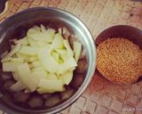 A picture of step 1 of Yummy tasty Raw papaya moong dal sabji.