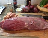 Foto del paso 1 de la receta: Cocina primaveral: Peceto braseado con cerveza en pan pita