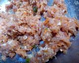 A picture of step 2 of Chicken rice balls.