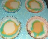 A picture of step 4 of Vanilla cup cake with butter cream frosting 😊.