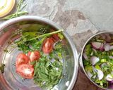 A picture of step 1 of Pudina chutney.