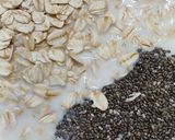 A picture of step 1 of Overnight Oats, Chia Seeds and Banana Smoothie (Healthy no cook breakfast recipe).
