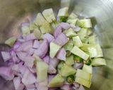 A picture of step 2 of CUCUMBER ONION SALAD with HERBED HUNG CURD...