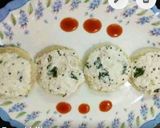 A picture of step 9 of Bread Idli.