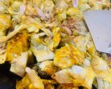 A picture of step 3 of Jackfruit/katahal tawa fry.