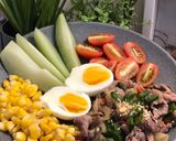 Foto langkah ke 8 dari resep Healthy Diet Food: Beef Slice, Boiled Egg, Jagung, Tomat dan Labu Siam.