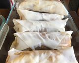 A picture of step 3 of Turon Filipino Banana Lumpia Dessert.