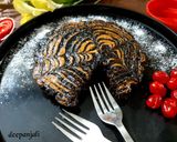 A picture of step 9 of Zebra Cake.