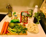 Hình bước làm 1 của món Banh canh Nấm (chay mặn dùng được)