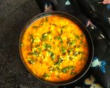 A picture of step 6 of Mung daal with palak /spinach daal.