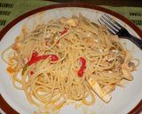 Foto del paso 6 de la receta: Spaguettis al wok con pollo y ajíes