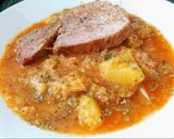 Kelkáposzta főzelék, sült hússal recept fázis 3 fotója