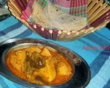 A picture of step 3 of Aloo baigun jhol.