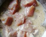 A picture of step 1 of Mango chicken.
