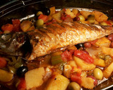 Foto del paso 20 de la receta: Chicharro al horno, con cazuela de verduras y olivas