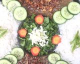 A picture of step 6 of Malka Masoor with boiled Rice.