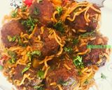 A picture of step 13 of IndoBalls - Indomie Stir Fry and Meatballs #pacemakers.
