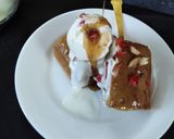 A picture of step 14 of Dates pudding with toffee sauce.