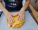 Foto del paso 2 de la receta Milhojas de Tortilla, Jamón y Queso