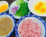 Hình bước làm 1 của món Mắm chưng thịt bằm hột vịt