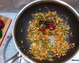 A picture of step 2 of Vegetable Fried Rice.