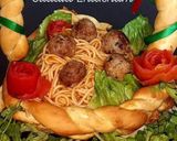A picture of step 7 of Red sauce meat 🍖 balls in bread 🍞 basket 🏀.