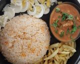 A picture of step 4 of Shajahani chicken with zafrani rice.