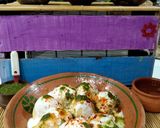 A picture of step 8 of Dahi bhalay.