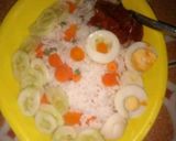 A picture of step 3 of Vegetables white rice.