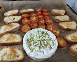 A picture of step 2 of Baked Camembert with Confit Tomatoes and Garlic Bruschetta.