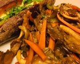 Foto del paso 1 de la receta: Champiñones ostras con vegetales y papa camote