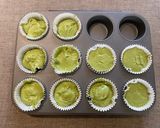 A picture of step 6 of Matcha and Red Bean Cupcakes with Matcha Buttercream Frosting.