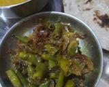 A picture of step 3 of Green chilli achar.