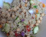 A picture of step 2 of Greek Style Quinoa Salad.