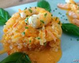 Une image de l'étape 6 de Gambas au lentilles corail, carottes, tomates et navets.