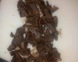 A picture of step 2 of Simple pudding with chocolate fudge with nuts melted.