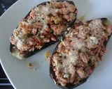 Foto del paso 7 de la receta Berenjenas rellenas de carne picada de pollo