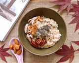 Hình bước làm 3 của món 🌱 Cháo Yến Mạch Sữa Hạt & Quả Sung Khô (Vegan)