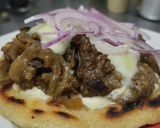 Foto del paso 10 de la receta: Arepa🫓con berenjenas tatemadas🍆agridulces🍯con queso🧀🥛🧄