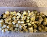 A picture of step 1 of Aubergine and almond salad.