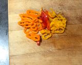 Foto del paso 3 de la receta: Cerdo con mini verduras y papa al sartén