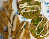 Foto del paso 4 de la receta Pechuga de pollo y obleas con atún / pimiento verde / espárragos verdes y salsa cesar