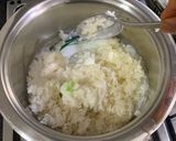 A picture of step 3 of Lemper Ayam (Chicken wrapped in Glutinous Rice).