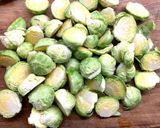 A picture of step 1 of Brussels Sprouts with Bacon!.