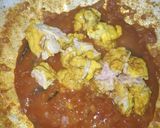 A picture of step 8 of Aatu Moolai Masala or Goat Brain Masala.