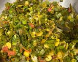 A picture of step 2 of Spring onion with besan.