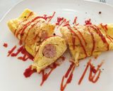 รูปขั้นตอนการทำที่ 5 ของ ไข่ม้วนชีสไส้กรอก lowfat