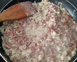 Foto del paso 5 de la receta: Pasta tricolor a la carbonara con salchichas a mi manera