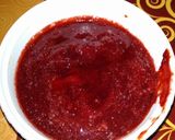 A picture of step 1 of Butterscotch pudding with strawberry sauce.
