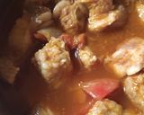 A picture of step 2 of Aloo gosht.